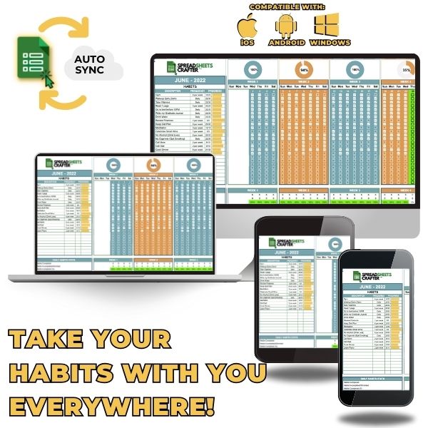 Seguimiento de hábitos | Hojas de cálculo de Excel y Google