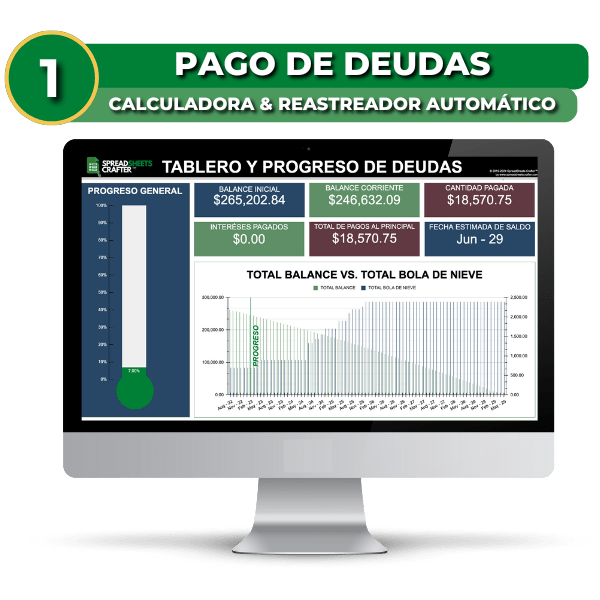 Combo: Pago de Deudas + Fondo de Emergencia - Spreadsheets Crafter - Excel and Google Sheets