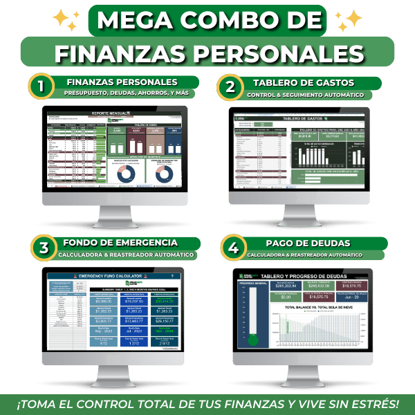 Mega Combo de Finanzas Personales - Spreadsheets Crafter - Excel and Google Sheets