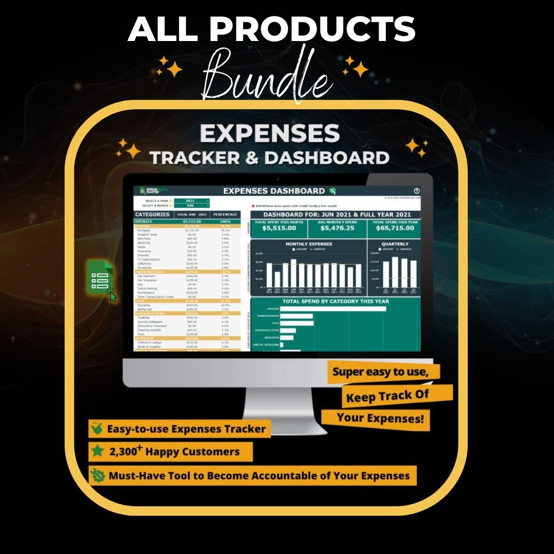 2026 All Essentials Bundle - Improve Your Lifestyle with Our Personal Finance and Development Templates - Spreadsheets Crafter - Excel and Google Sheets