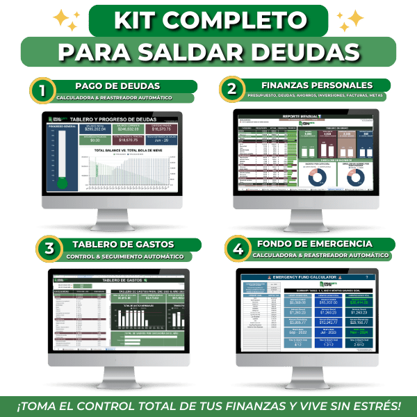 1 Pago de Deudas - Calculadora y Rastreador de Liquidación de Deudas - Spreadsheets Crafter - Excel and Google Sheets