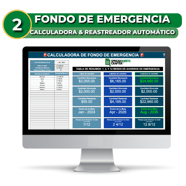 Combo: Pago de Deudas + Fondo de Emergencia - Spreadsheets Crafter - Excel and Google Sheets
