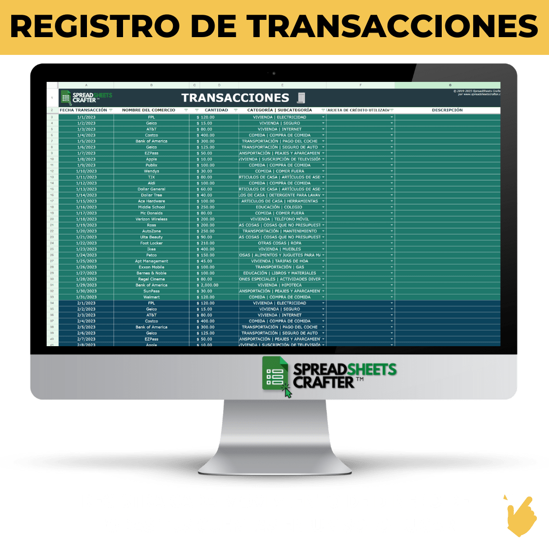Tablero de Gastos - Spreadsheets Crafter - Excel and Google Sheets