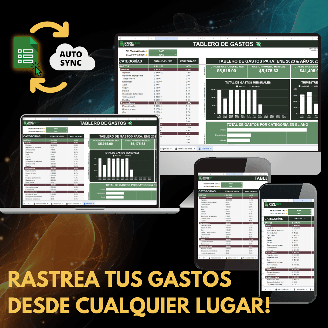 Tablero de Gastos - Spreadsheets Crafter - Excel and Google Sheets