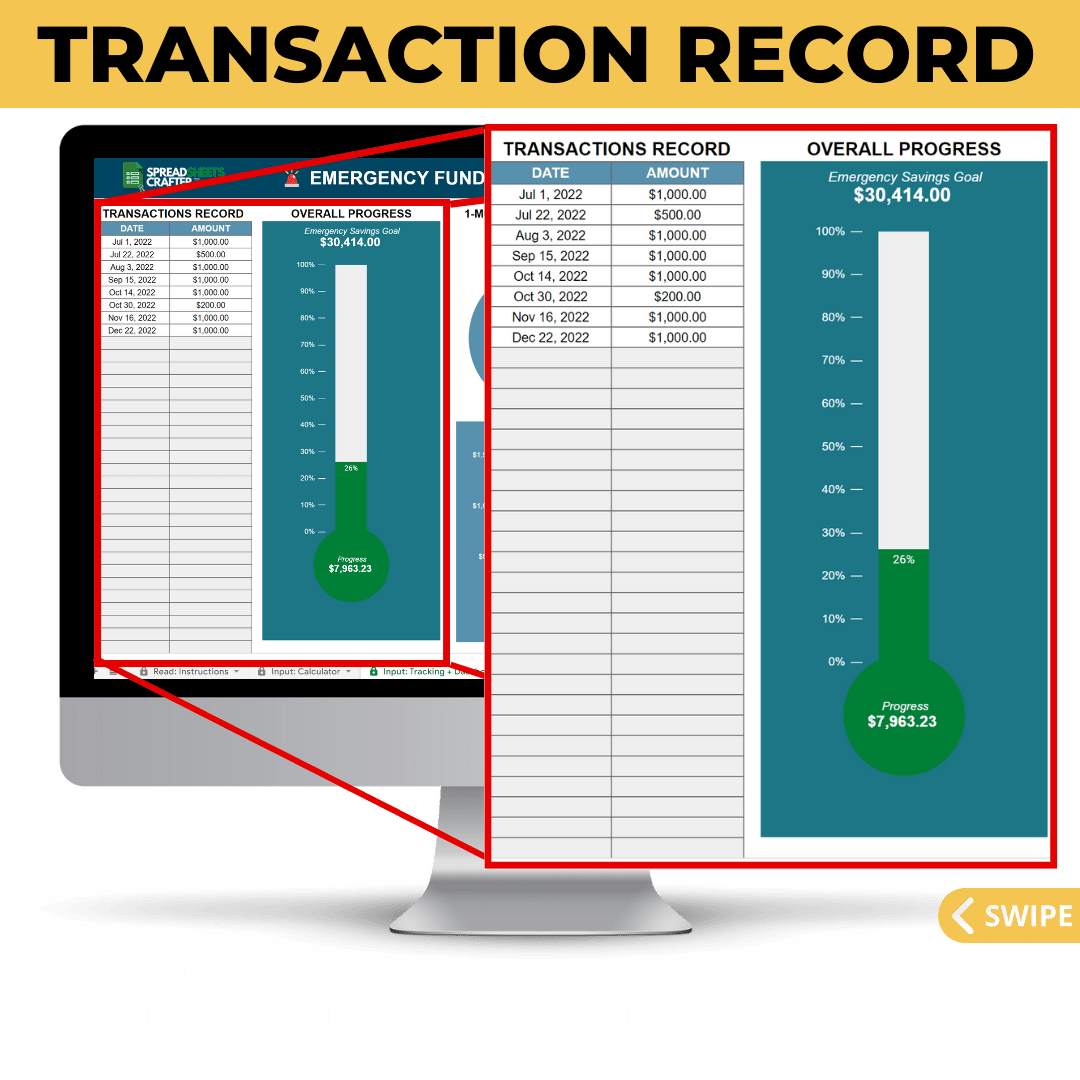 1 Emergency Fund Calculator & Tracker - Be prepared for the Unexpected with this Easy to Use Spreadsheet - Spreadsheets Crafter - Excel and Google Sheets