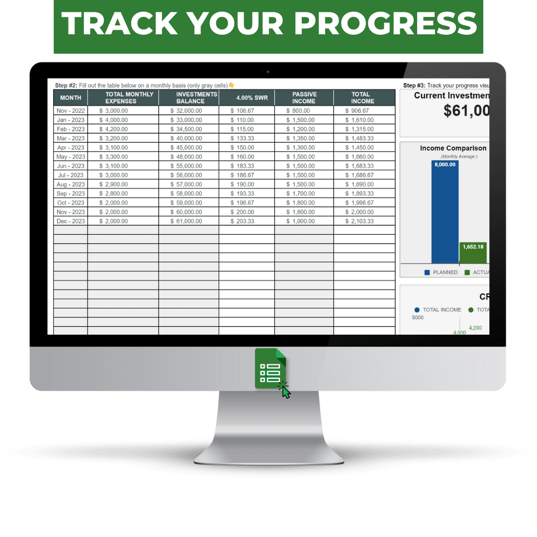 2026 Early Retirement Tracker & Dashboard - Early Retirement Plan - Spreadsheets Crafter - Excel and Google Sheets