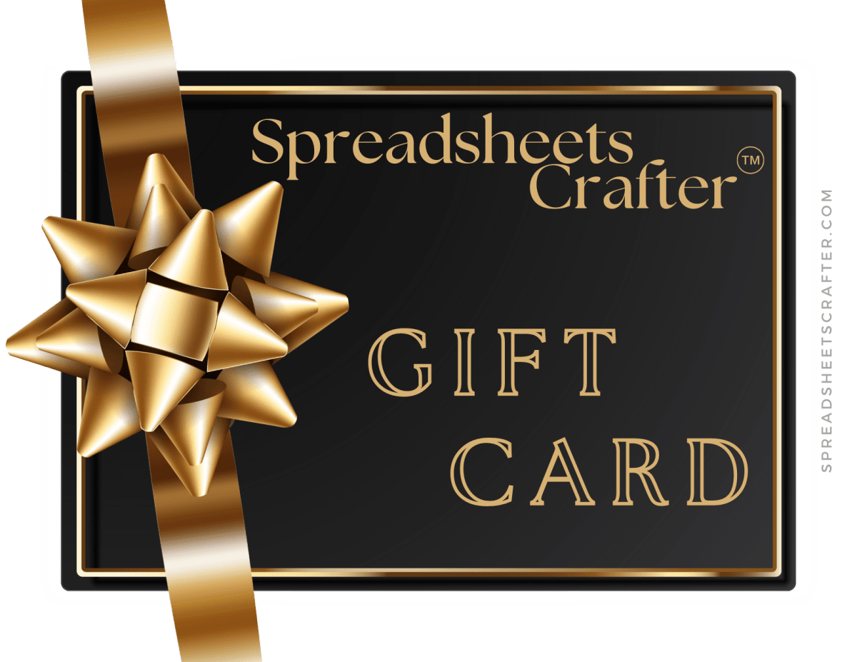 Spreadsheets Crafter Gift Card - Spreadsheets Crafter - Excel and Google Sheets