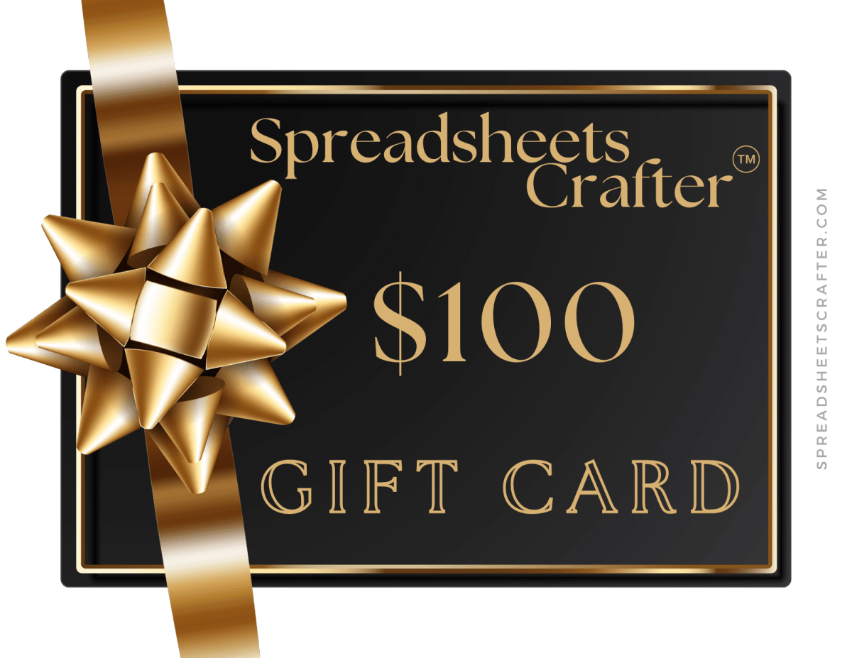 Spreadsheets Crafter Gift Card - Spreadsheets Crafter - Excel and Google Sheets